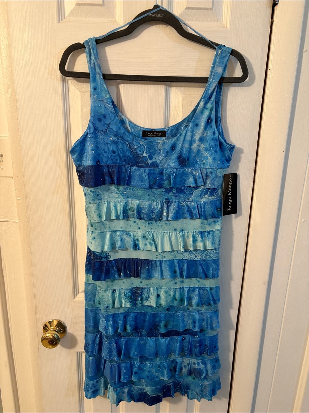 Tango Mango Blue Ruffle Mini Dress